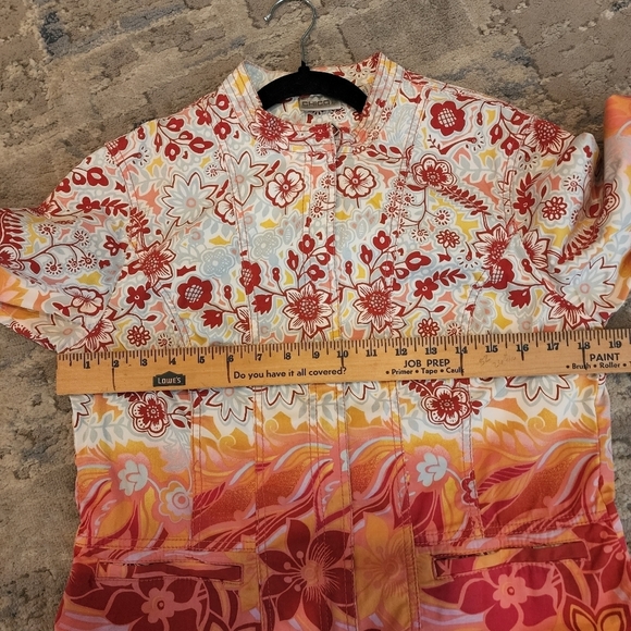 Chico's floral shacket. Orange cream.  Size 1 or 8. - Picture 13 of 14